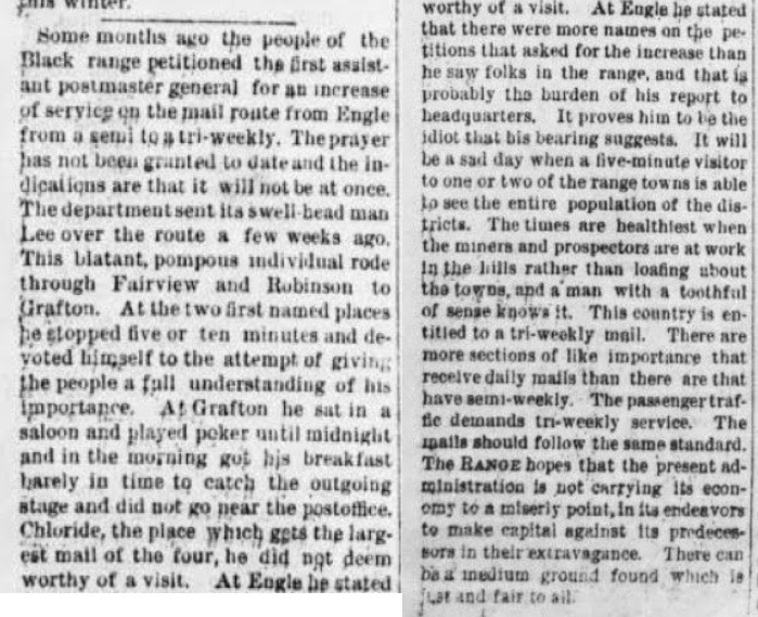 blackrange mail service 1882