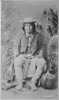 Nana (Nanay), a Chiricahua Apache subchief, full-length, seated, 1886 - NARA - 530800